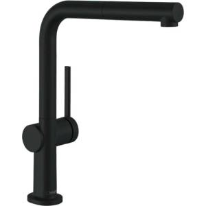 Hansgrohe Кухненски смесител Hansgrohe Talis M54 270 Eco с издърпващ се душ, матово черно, 1 струя (72845670)