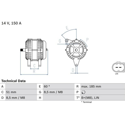 Alternátor BOSCH 0 986 048 380