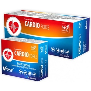VetFood Cardioforce - хранителна добавка за кучета, котки и дребни животни със сърдечна недостатъчност, 30 капсули - Полша