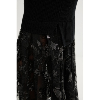 ERMANNO Firenze Рокля с вълна ERMANNO Firenze в черно дълга със стандартна кройка 57TQ013E56 (57TQ013E56)