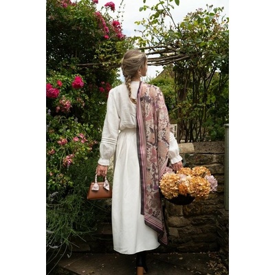 Fable England Lehký Šál Deco Blooms v odstínech růžové