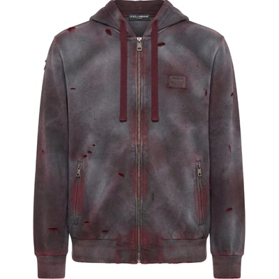 Dolce & Gabbana mikina Worn Effect Burgundy
