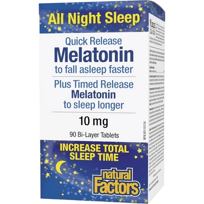 Natural Factors Melatonin Quick Release Plus Timed Release 10 mg, 90 Tablets