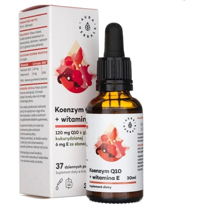 Aura Herbals Koenzým Q10 + Vitamín E kvapky 30 ml