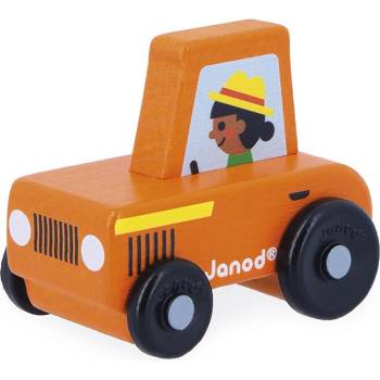 Janod Дървена количка Janod Cross Roads - Червен трактор (J05932)
