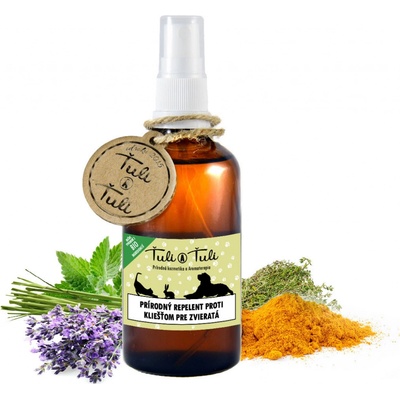 Ťuli a Ťuli Přírodní repelent proti klíšťatům a komárům pro zvířata 100 ml
