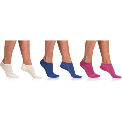 Bellinda BAMBUS AIR LADIES IN-SHOE SOCKS 3x BE486807 biela modrá ružová