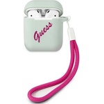 Guess Калъф за AirPods Guess GUACA2LSVSBF, синьо-фуксия, силиконов, Vintage