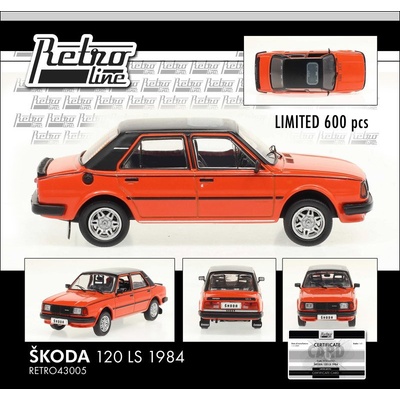 FOX18 Škoda 120 LS 1984 exportná verzia oranžová/čierna 1:43