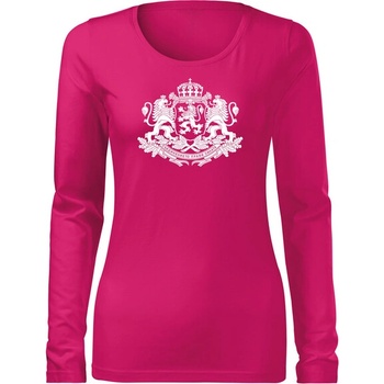 Image 1 of DRAGOWA Slim дамска тениска с дълъг ръкав Герб на България, розов (37446)