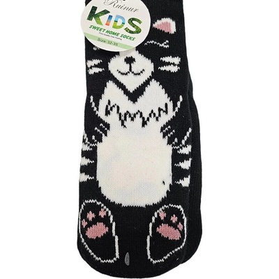 Detské protišmykové ponožky Cute Animal čierna