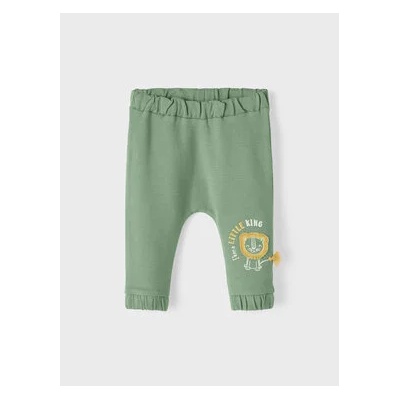 NAME IT Текстилни панталони 13215629 Зелен Regular Fit (13215629)