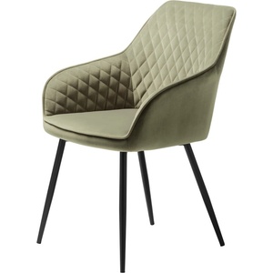 Unique Furniture Тапициран трапезен стол с подлакътници в цвят каки Milton - Unique Furniture (38460008)