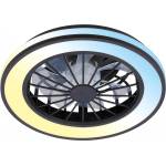 Brilo - Таванен вентилатор VENTURO с LED и възможност за димиране, 24W/230V, 3000-6500K, черен + дистанционно управление (BL2362)