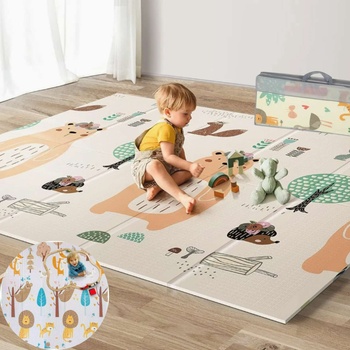 Pepita Двустранно сгъваемо килимче за игра Pepita 150x200cm - Горски животни (DE-XPE201815)