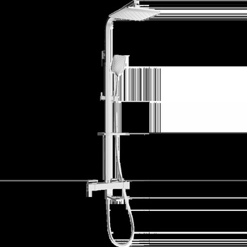 Mexen CQ62 комплект за вана и душ с дъждовна глава и термостатичен кран, хром - 779106295-00 (779106295-00)