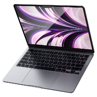 Висококачествено стъклено защитно покритие за целия дисплей на MacBook Air 13 M2 (2022) - Spigen Tempered Glass GLAS. tR (черен-прозрачно) (AGL05504)