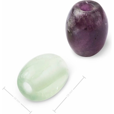 Korálek soudek z minerálu Fluorit s velkým průtahem pro Macramé 18x16 mm - 1 ks – Hledejceny.cz