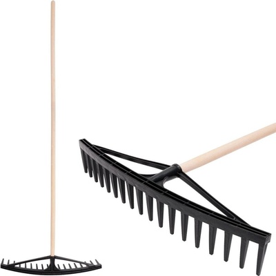 Longbow s 18 zuby, plastové, na listí, dřevěná násada