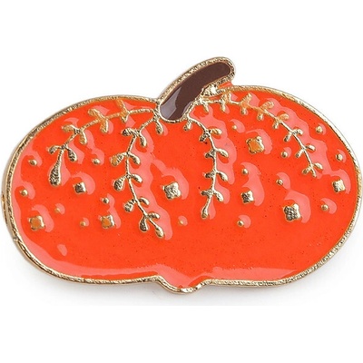 Brož / odznak dýně, listy oranžová 1 ks