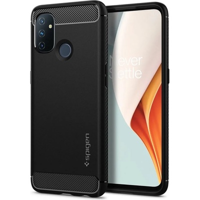 Spigen Противоударен Силиконов Калъф за Oneplus Nord N100, Spigen Rugged Armor Case, Черен (ACS00991)