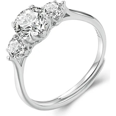P&J Jewellery Stříbrný moissanitový prsten Trinitas SMR8