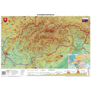 Mapa Slovensko-geografická B1 formát