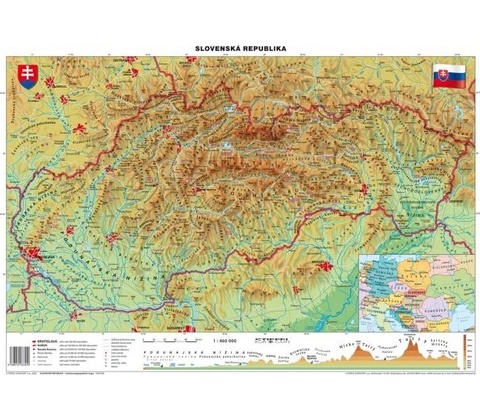 Mapa Slovensko-geografická B1 formát