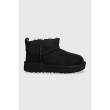 UGG detské semišové snehule T CLASSIC ULTRA MINI čierna