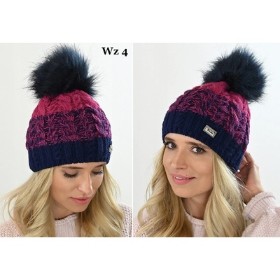 Fashionweek dámská čepice s kožešinovou bambulí a'la Jenot! + flísová podšívka ZIZI-V21 NR MODEL 4