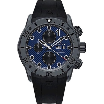 Edox Мъжки часовник EDOX CO-1 Carbon Chrono Automatic 01125-CLNGN-BUNN (01125-CLNGN-BUNN)