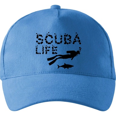 Scuba life so zahnutým šiltom a mosaznou sponou Svetlomodrá