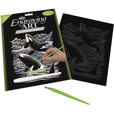 R&L Strieborný vyškrabávací obrázok Kosatky