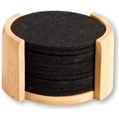 KESPER Podtácky 12 ks 10 cm bambus/plsť černé 58747 – Zboží Mobilmania