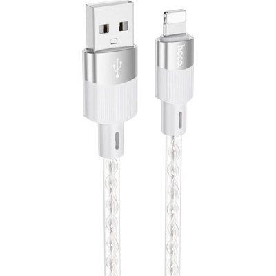 Hoco X99 Crystal Junction průhledný nabíjecí a datový USB-A na Lightning 1m, šedý