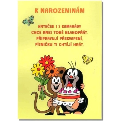 Albi Hrací přání K NAROZENINÁM Krteček s dortem ... Childrens dance 32819 – Hledejceny.cz