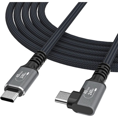 Wozinsky Здрав USB4 кабел с Thunderbolt 4 за устройства с USB-C порт - Wozinsky Thunderbolt 4 USB4 USB-C to USB-C Angled Cable 240W (черен) (100 см) (WPS3-UY41S)