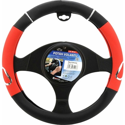 Compass Univerzální potah volantu Rally 37 - 39 cm černo / červený -