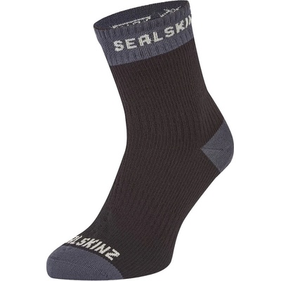SealSkinz Nepremokavé ponožky Wretham čierna/sivá