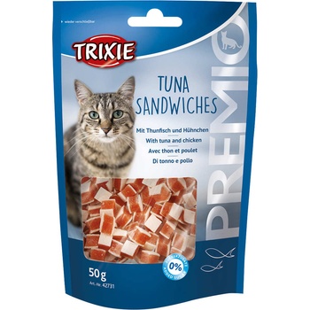 TRIXIE Premio Tuna Sandwiches - Лакомство за котки под формата на сандвичи с риба тон, 50 гр