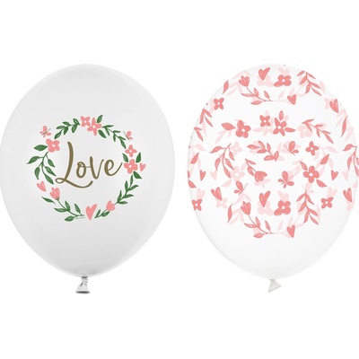 PartyDeco Balónky Love květinové 30cm