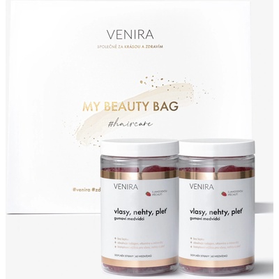 Venira beauty bag 2x gumoví medvídci pro vlasy, nehty a pleť, jahoda 120 ks