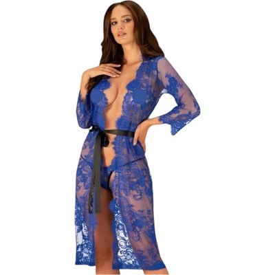 Obsessive Cobaltess - дантелен халат (син) - L/XL