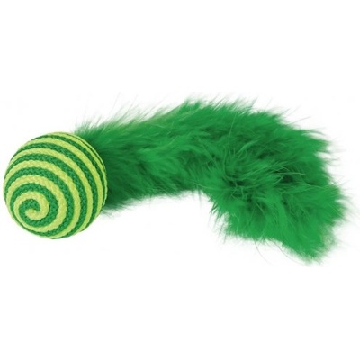 Nobby Играчка за котка, Топка сезал с перце и дрънкулка, зелена - 19 см, nobby Германия 66942