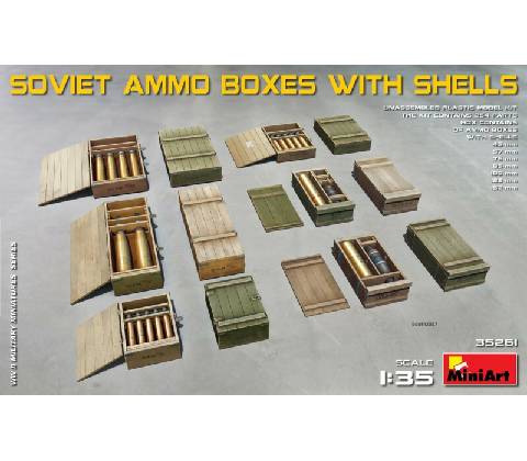 MiniArt Soviet Ammo Boxes w/Shells 1:35
