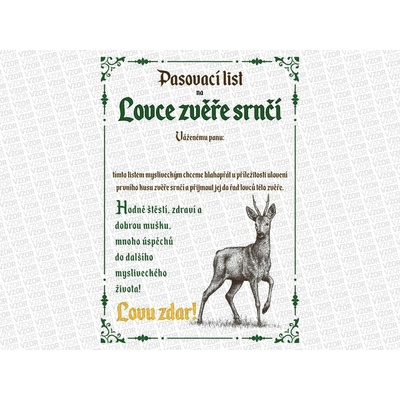 Pasovací list na lovce zvěře jelení sika – Zboží Mobilmania