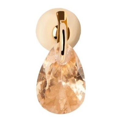 PDPAOLA Elegantní pozlacená single náušnice se zirkonem Peach Lily Gold PGB1-204-U