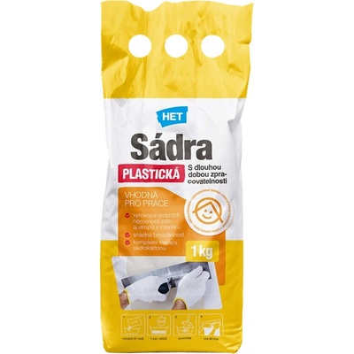 HET Sadra plastická 1 kg biela