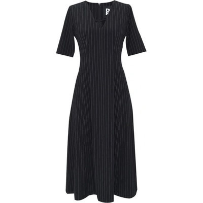 DKNY S/S Midi Dress Black Stripe