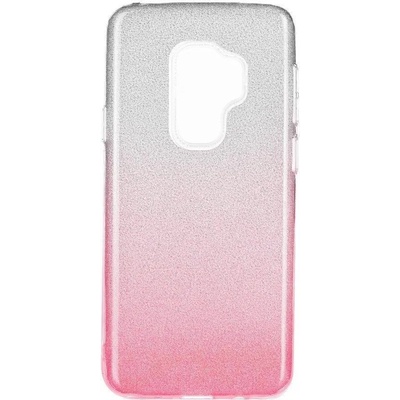 Forcell Блестящ Силиконов Калъф за Samsung S9 Plus, Forcell Shining Case, Сребро/Розов (5901737886392)